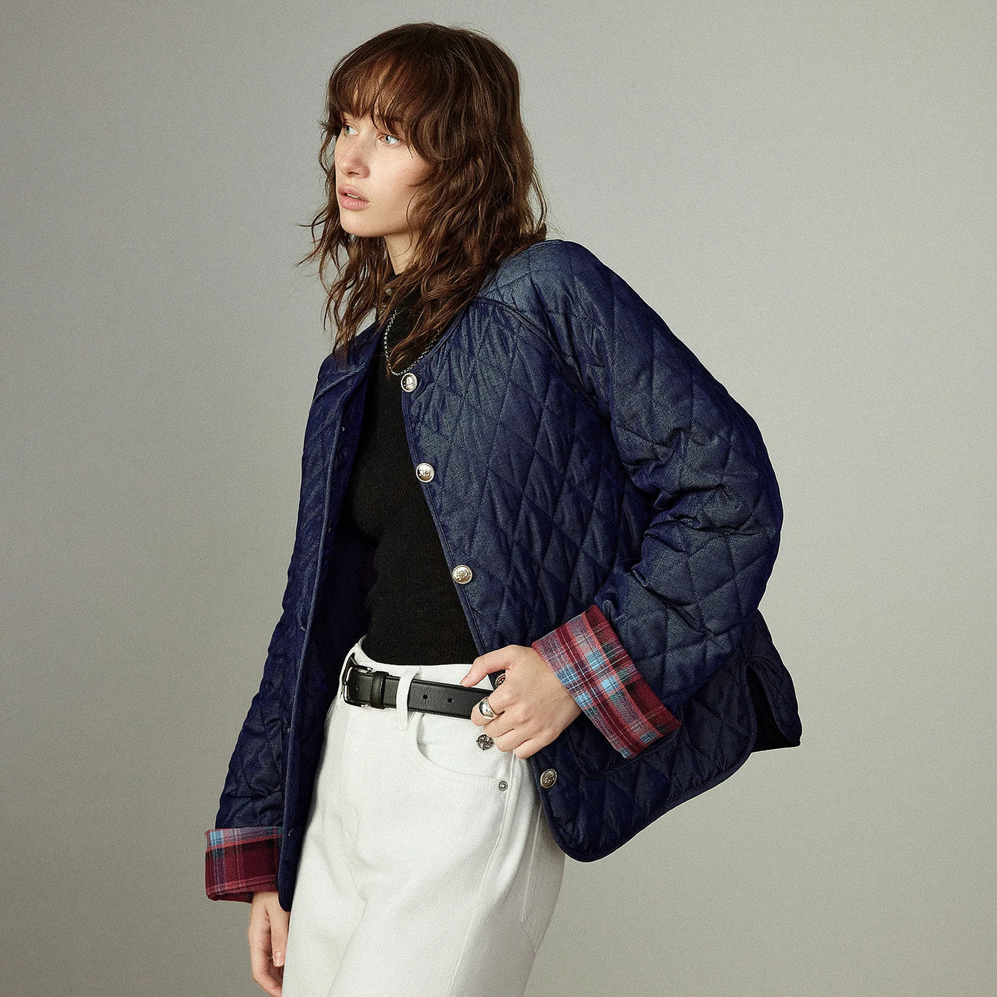 Jaqueta Feminina Acolchoada Xadrez Argyle
