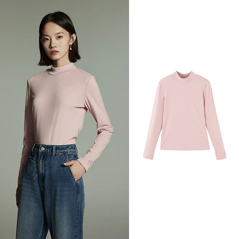 Blusa Feminina Térmica com Gola Alta Manga Longa