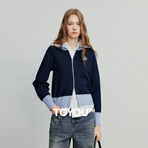 Cardigan Feminino Verde Aveludado com Bordado e Zíper
