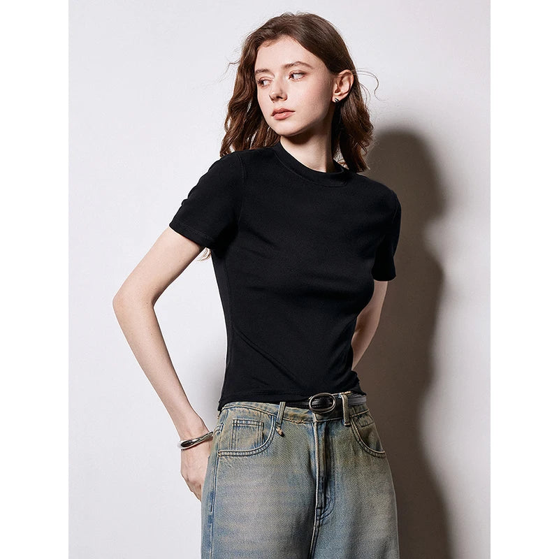Camiseta Feminina Cropped Slim de Liocel Branca