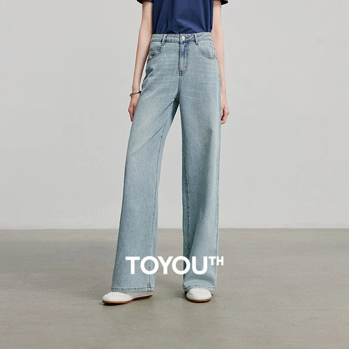 Calça Jeans Feminina Reta Cropped com Elastano