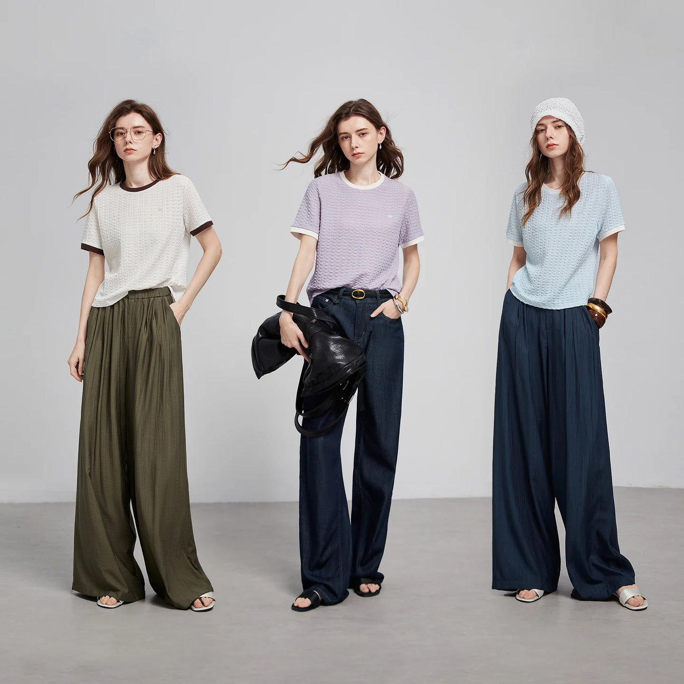 Blusa Feminina Texturizada Color Block com Pregas