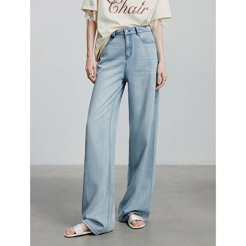 Calça Jeans Feminina Reta com Algodão e Acetato