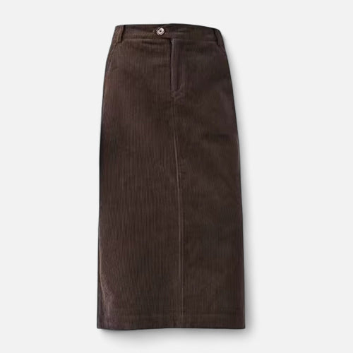 Saia Feminina Elegante de Veludo Cotelê