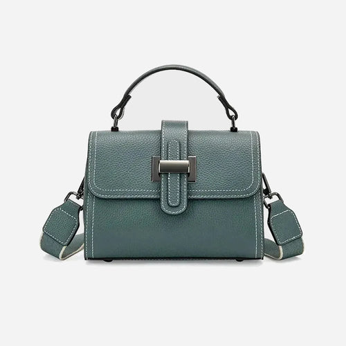 Bolsa feminina pequena de couro legítimo transversal quadrada com alça única