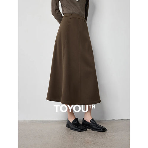 Saia Midi Feminina de Inverno Evasê