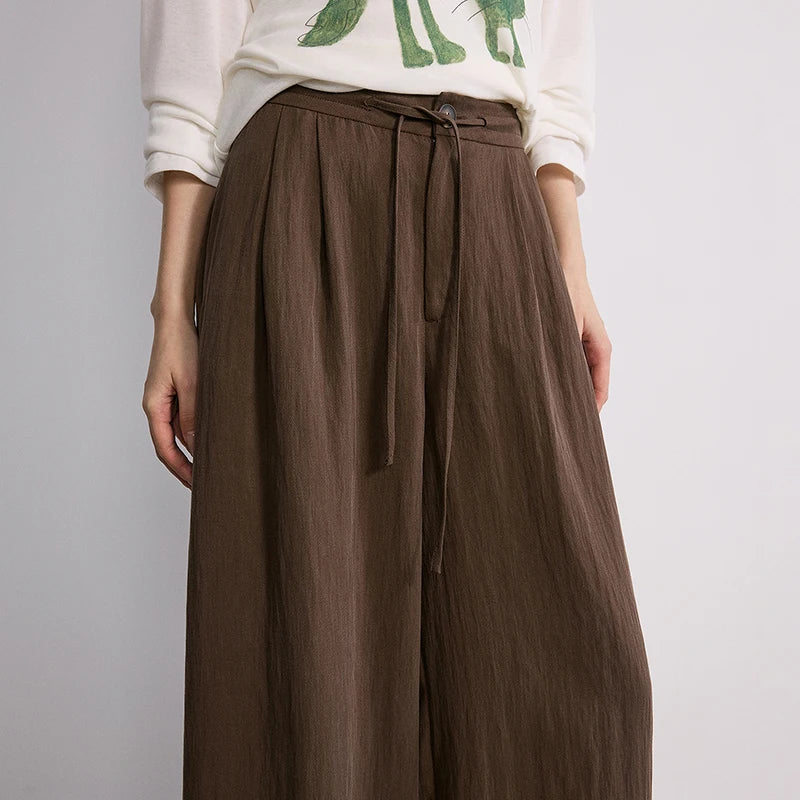 Calça Pantalona Feminina de Liocel com Cós Elástico