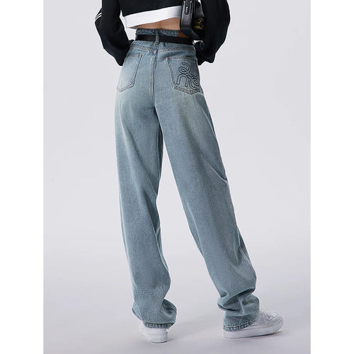 Calça Jeans Feminina Reta Cintura Alta Azul Claro