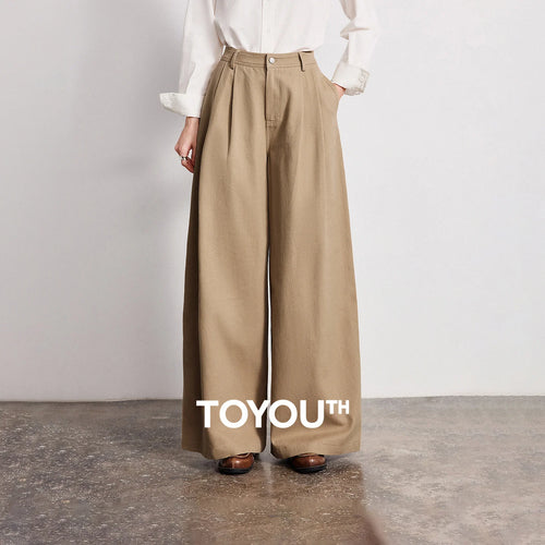 Calça Wide Leg Feminina 100% Algodão com Caimento Solto
