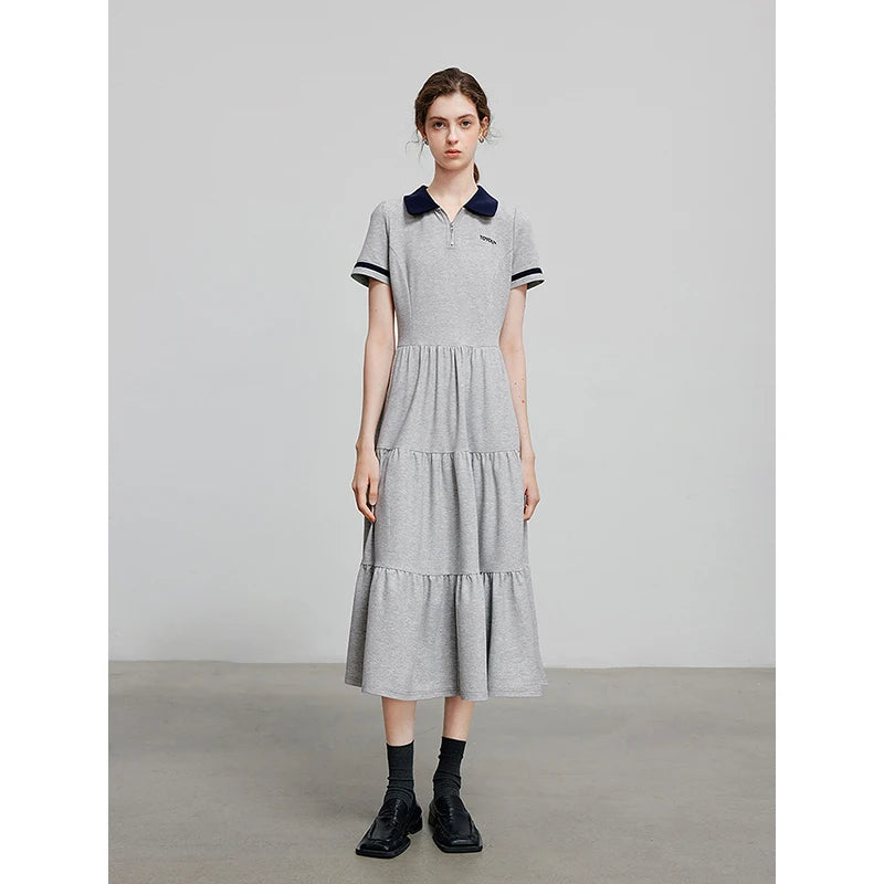 Vestido Chemise Midi com Bordado de Letras
