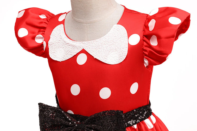 Vestido Infantil Festa Minnie Vermelho Para Menina