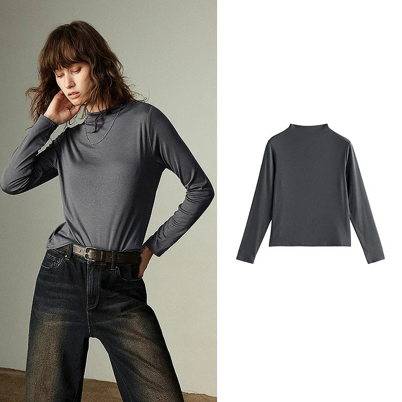 Blusa Feminina Segunda Pele com Gola Alta