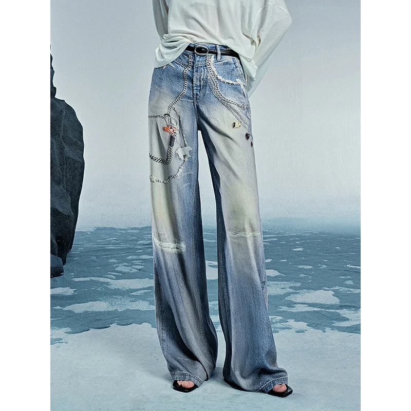 Calça Jeans Feminina Wide Leg em Liocel