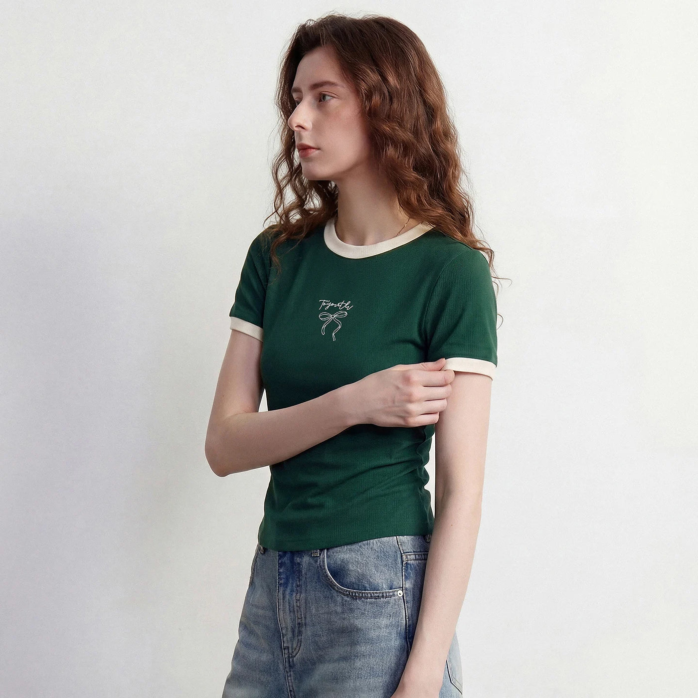 Camiseta Feminina Antibacteriana Color Block com Laço