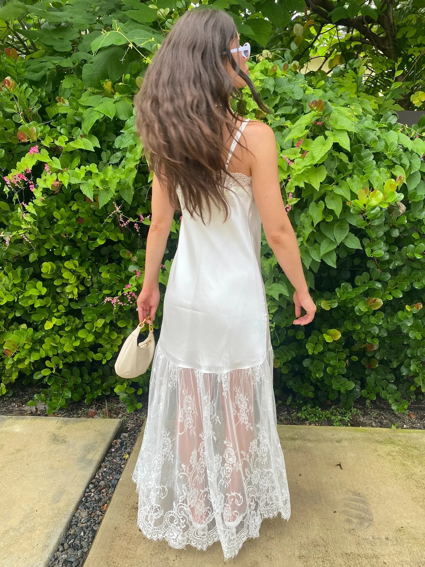 Sexy Lace Patchwork Long Dress Elegant Women's Satin Bow Casual Maxi Dresses White Summer Beach Trip Vacation Holiday 2026 New