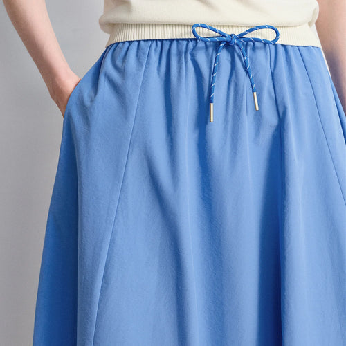 Saia Midi Feminina Patchwork com Cós Elástico