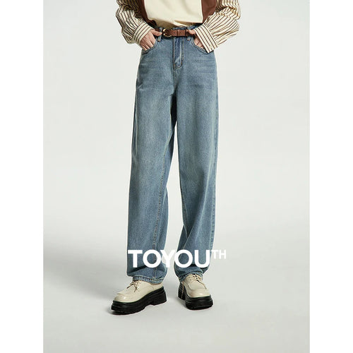 Calça Jeans Feminina Reta Cintura Alta Azul Claro