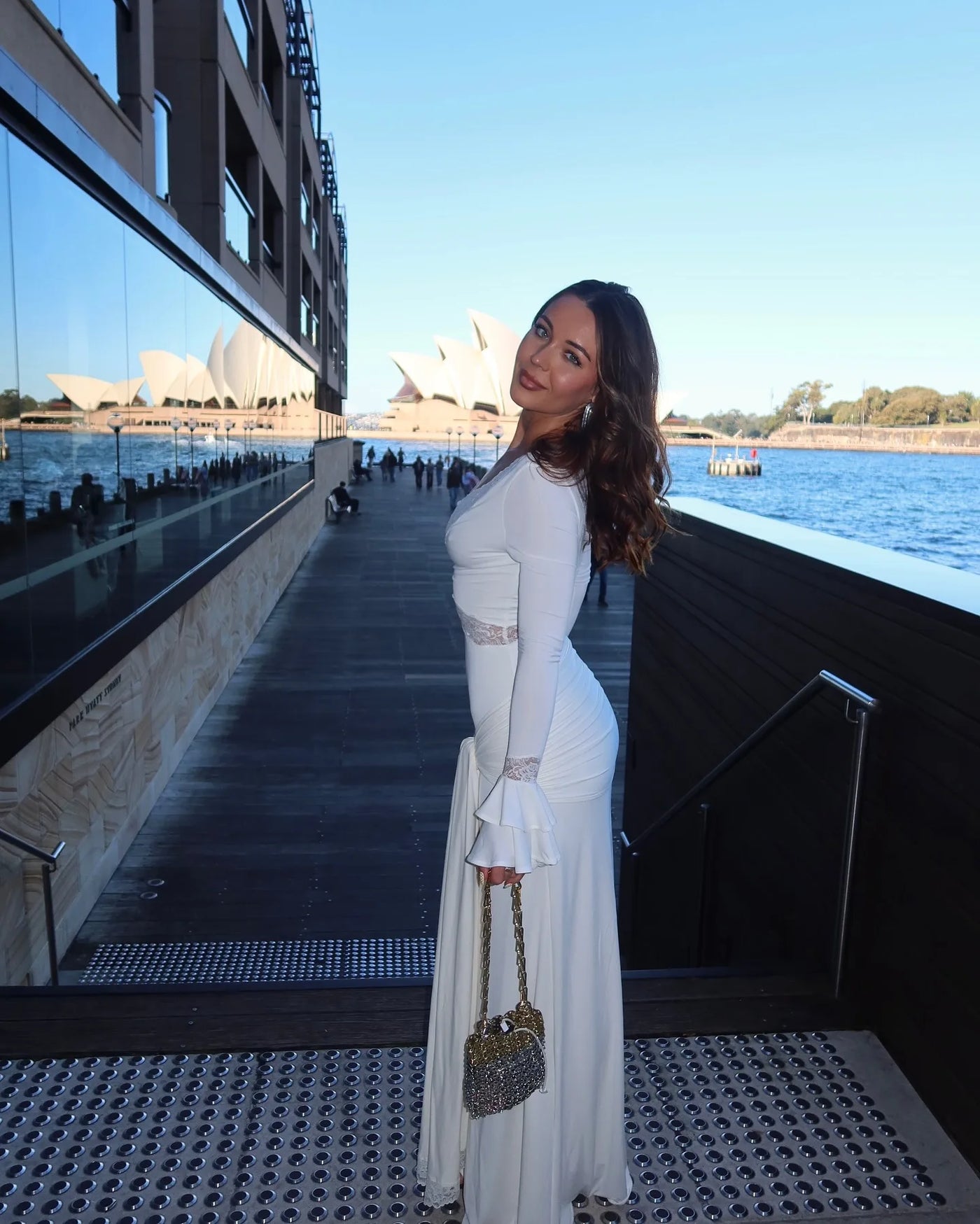 Elegant Curvy White Long Sleeve Dress Women's Sexy V Neck Lace Backless Maxi Dresses Winter Autumn Evening Female Clothing 2026
