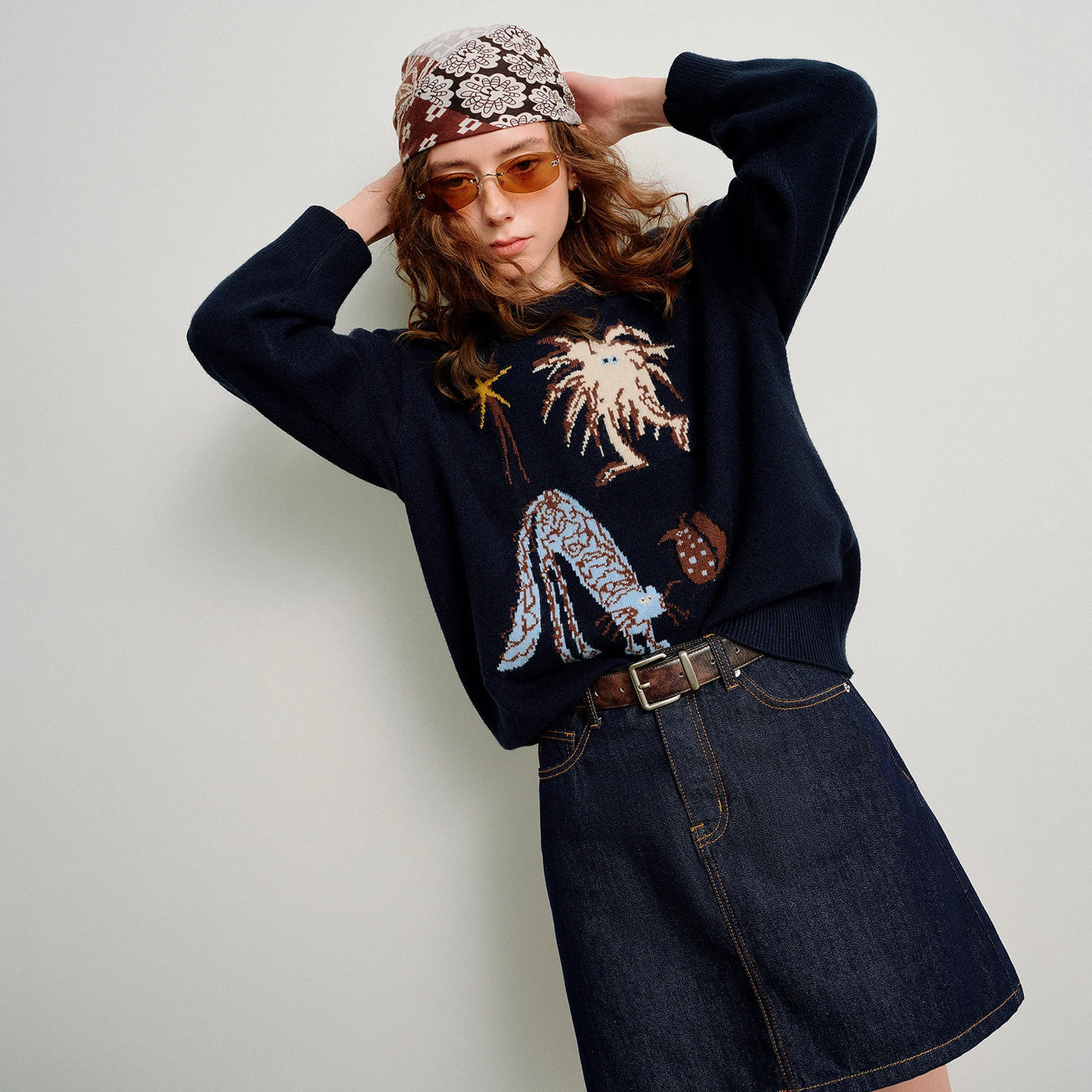 Suéter Feminino Animal Jacquard com Caimento Solto