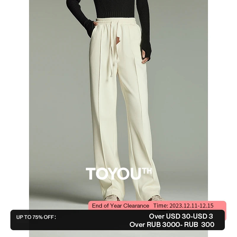 Calça Moletom Feminina Peluciada Wide Leg