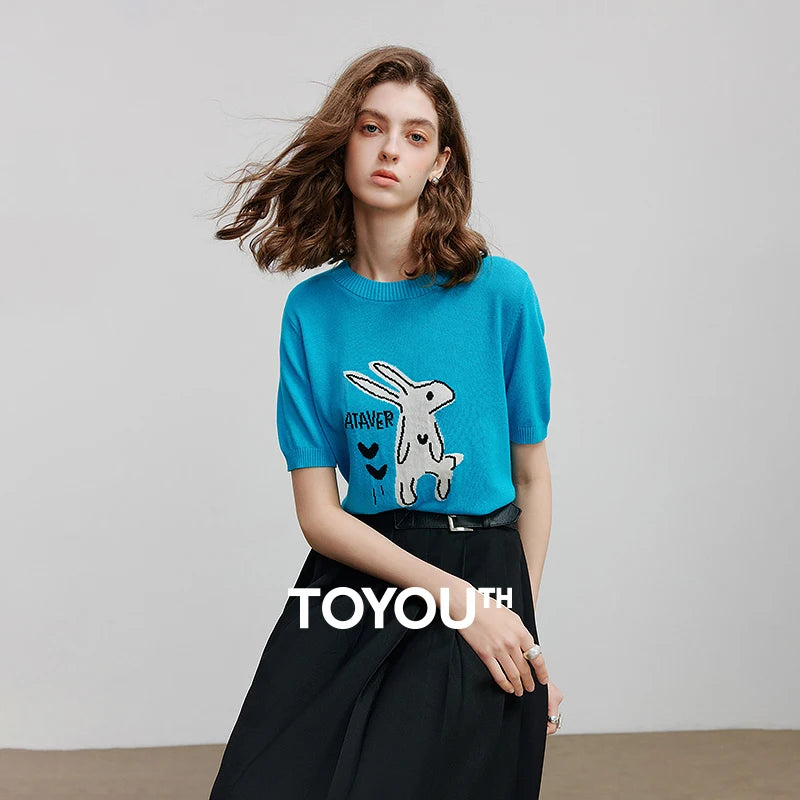 Blusa Feminina de Tricô Manga Curta Respirável