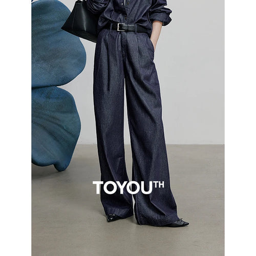 Calça Jeans Feminina Wide Leg com Liocel e Acetato