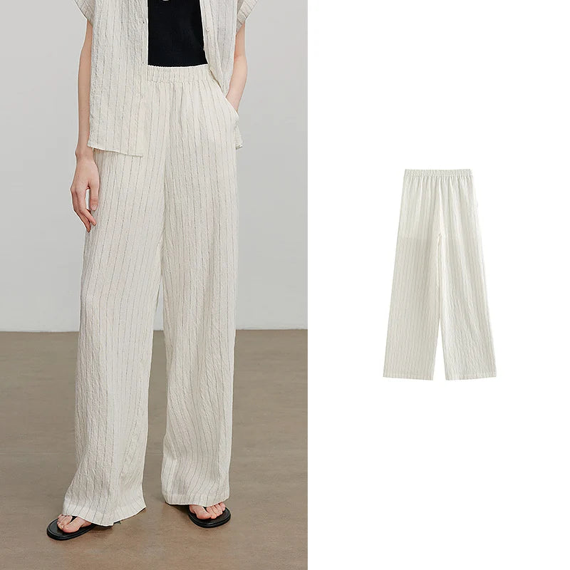 Calça Feminina Wide Leg Reta Leve White