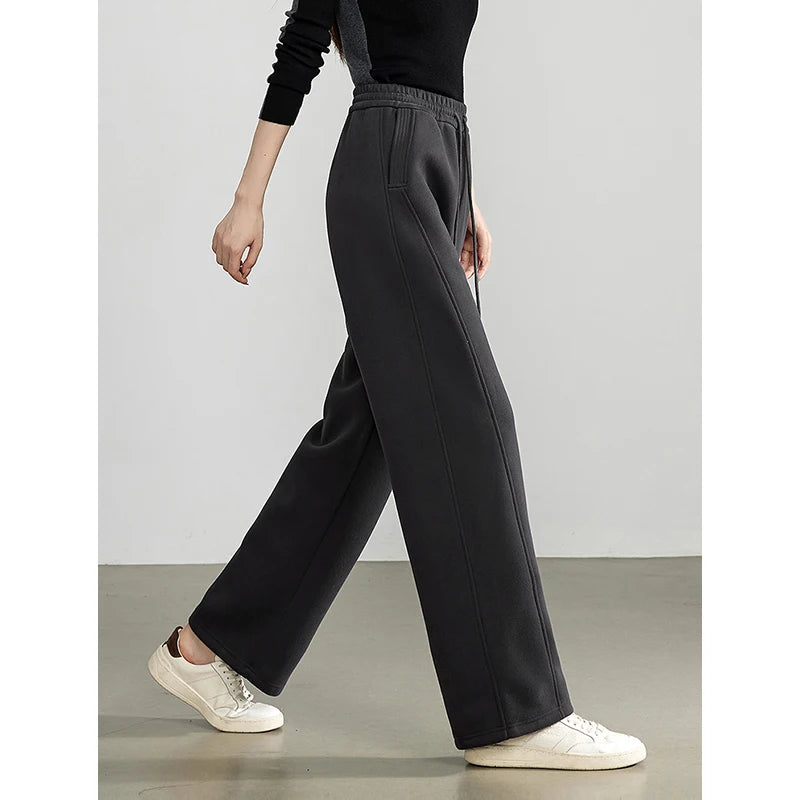 Calça Wide Leg Feminina de Algodão com Cordão