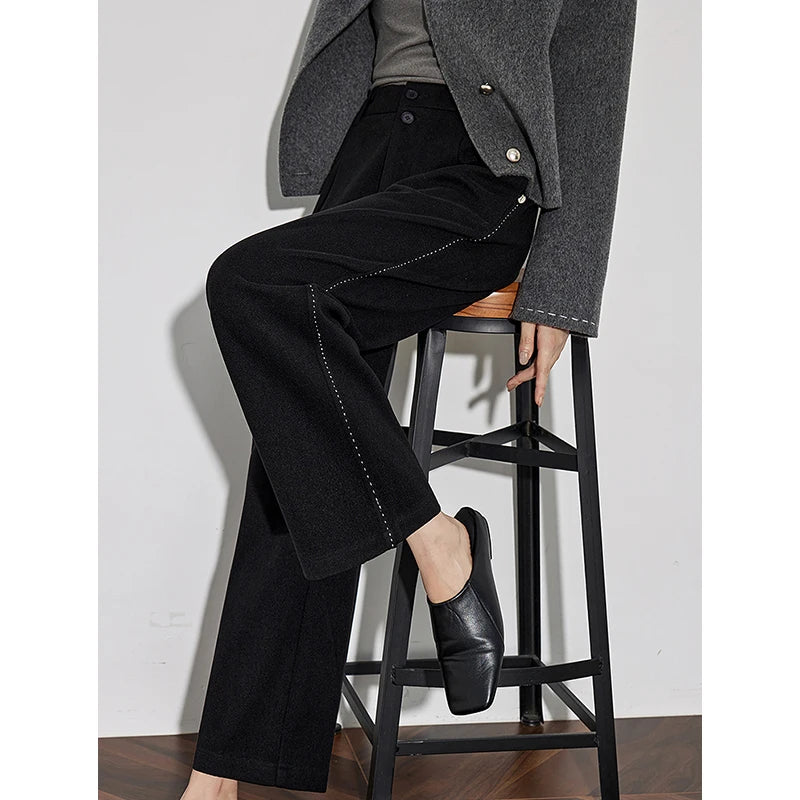 Calça Alfaiataria Feminina Reta Cropped