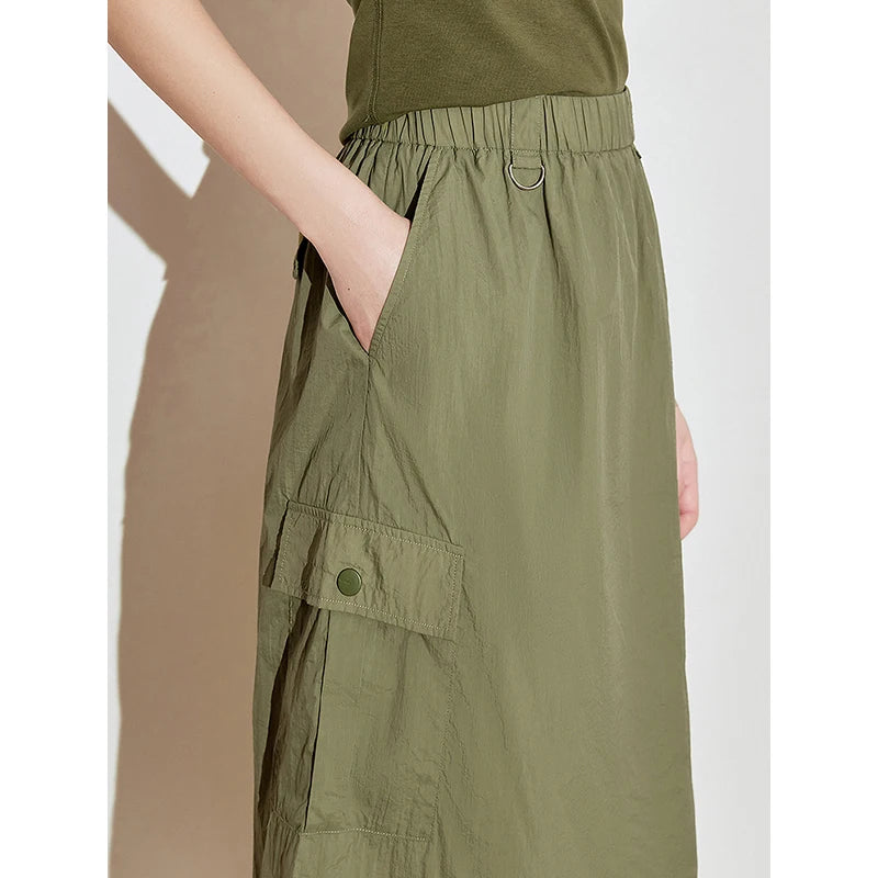 Saia Midi Feminina UV com Renda