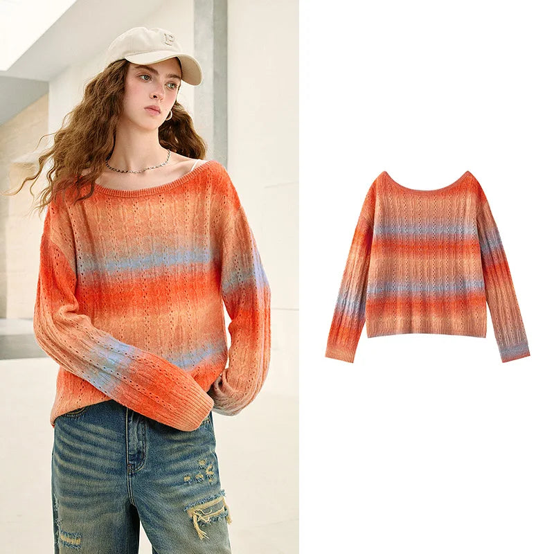 Blusa Feminina de Tricô Degradê com Vazados