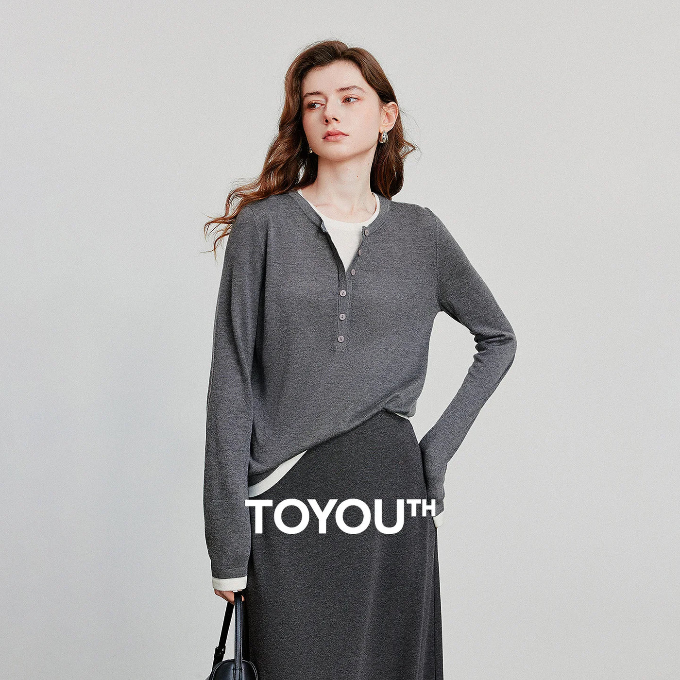Suéter de Cashmere Efeito Duas Peças para Mulheres