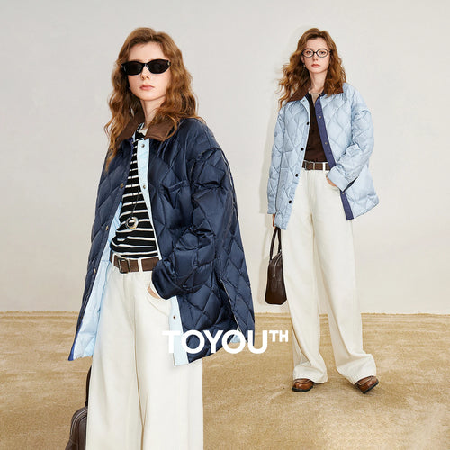 Parka Feminina 90% Plumas com Gola Lapela