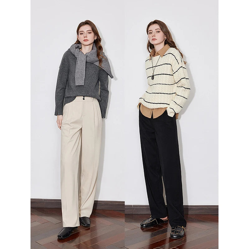 Calça Alfaiataria Feminina Reta de Inverno