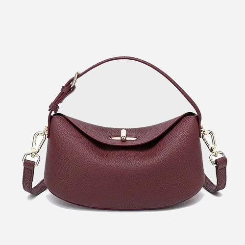 Bolsa pequena feminina de couro legítimo minimalista transversal de ombro
