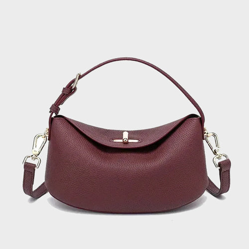 Bolsa pequena feminina de couro legítimo minimalista transversal de ombro