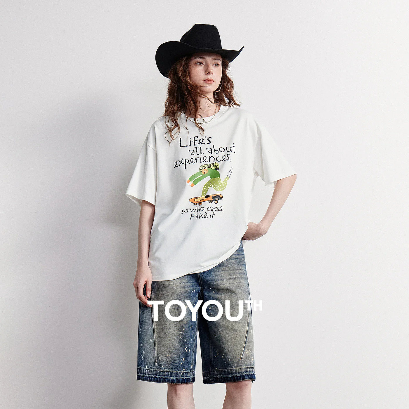 Camiseta Feminina de Liocel e Algodão com Letras