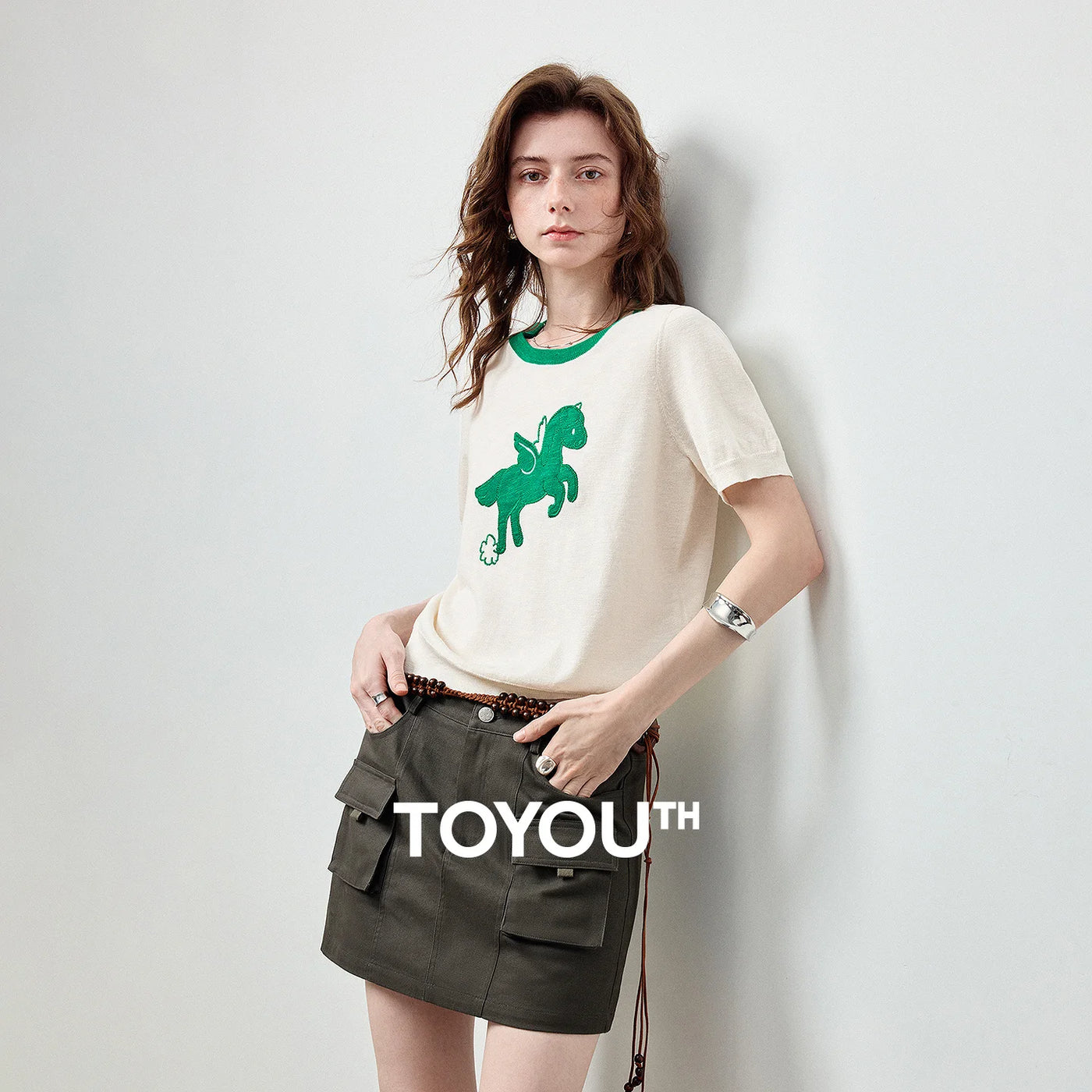 Blusa Feminina de Tricô com Estampa Pégaso e Textura