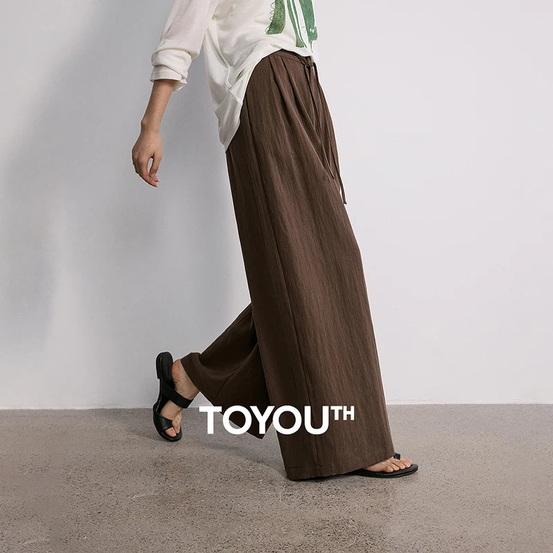 Calça Pantalona Feminina de Liocel com Cós Elástico
