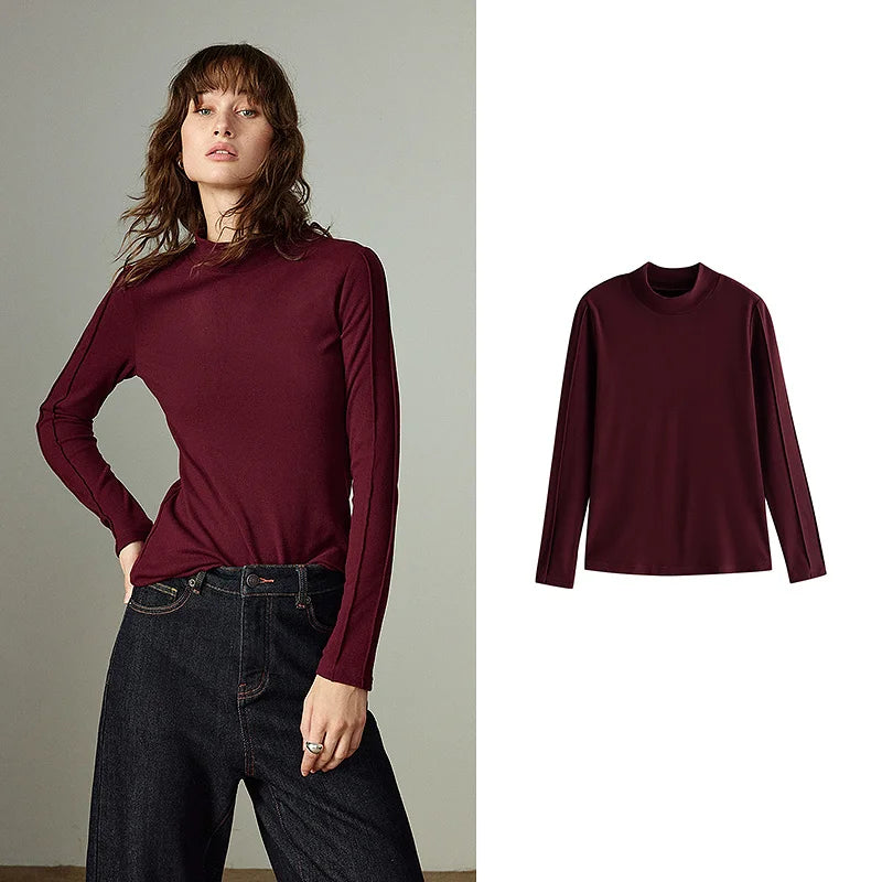Blusa Feminina Térmica Aveludada com Gola Alta