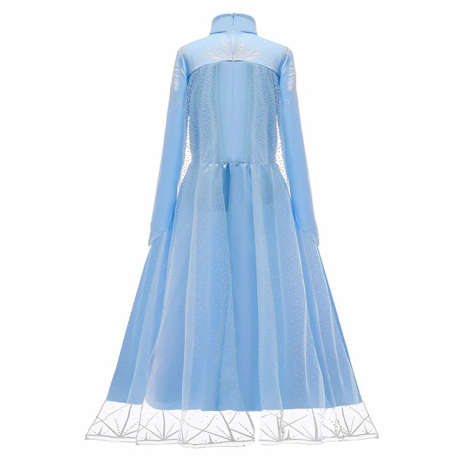 Vestido Feminino Infantil Elsa Frozen Para Meninas de 3-10 anos