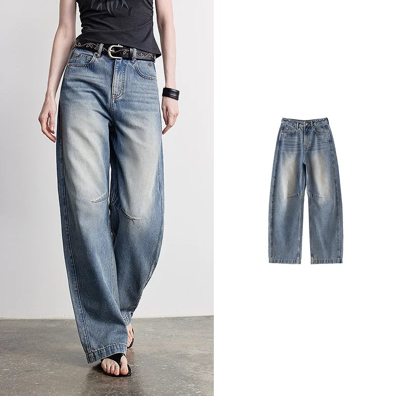 Calça Jeans Feminina Barrel Cintura Alta