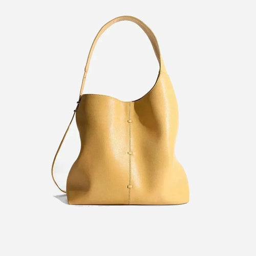Bolsa feminina de couro legítimo grande capacidade ombro e sacola luxo