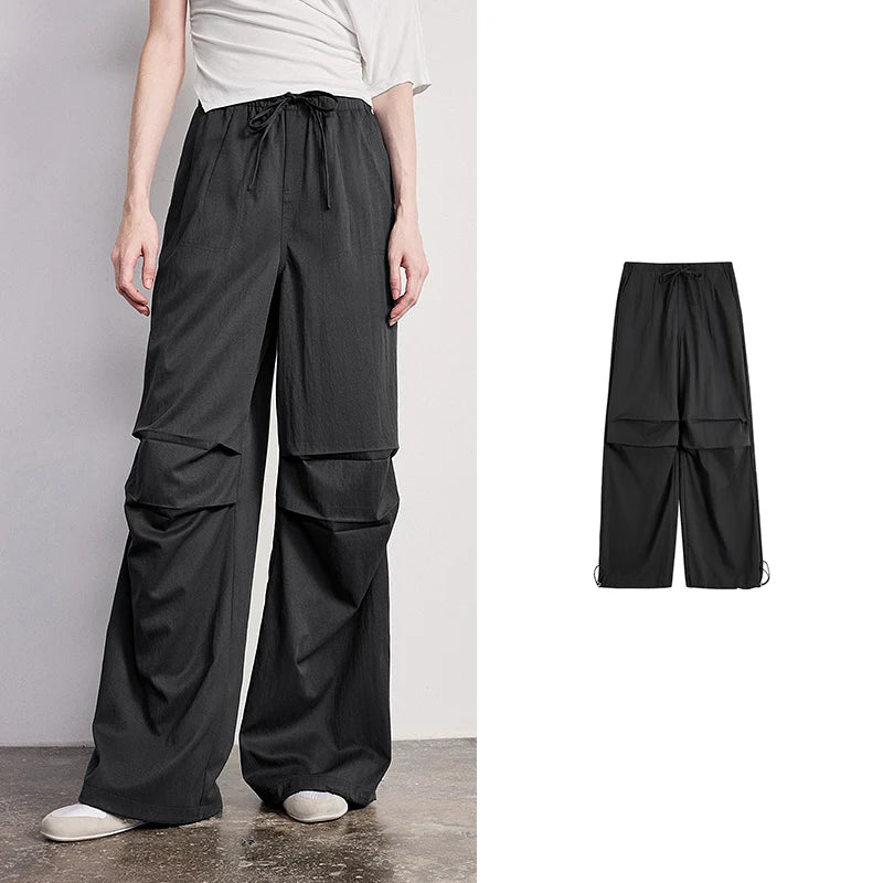 Calça Cargo Feminina Wide Leg Cintura Alta