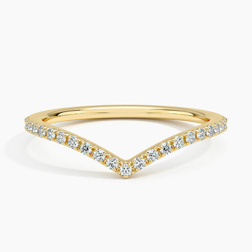 Anel Simple V - Cravejado Gold