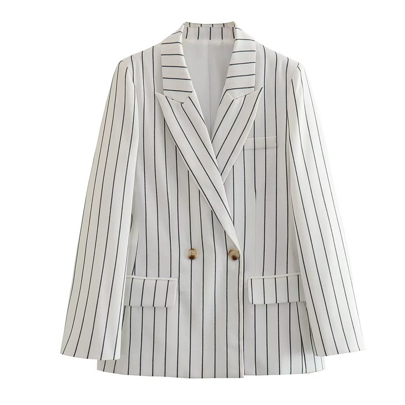 Blazer feminino branco listrado | Faetton &Co.