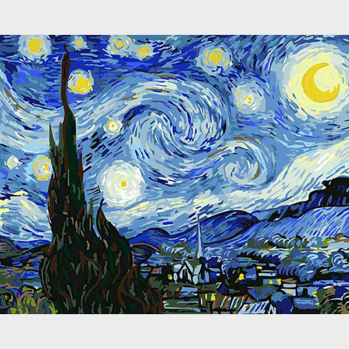 Pintura numerada Profissional - Noite Estrelada