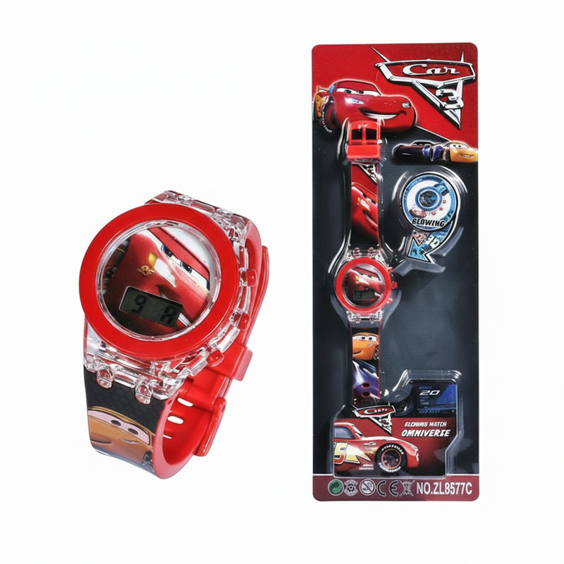 Relógio Infantil Carros para menino impermeável digital