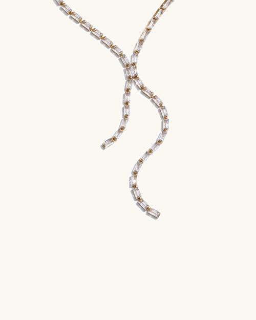 Yhpup Delicate Shiny Multicolored Cubic Zirconia Chain Chest Necklace High Quality Stainless Steel Premium Fashion Jewelry Gift