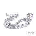 Yhpup High Quality Beads Chain Metal Heart Star Round Ball Necklace Pendant Waterproof Texture Smooth Stainless Steel Jewelry YH5275A Platinum